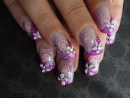 Best Nails - Csillámos 3D és beépített virágos